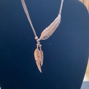 Elegant Silver Feather Necklace